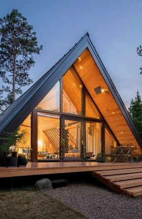 A log cabin in the countryside