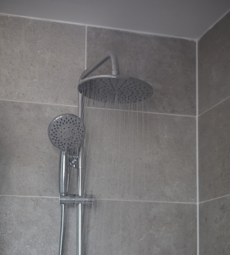 Waterfall Shower Head Close Up - Dark